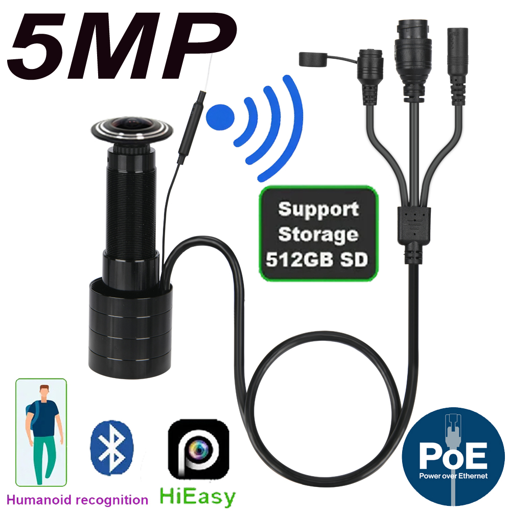 Home Security Tech - 5MP Deur Oog IP POE Camera