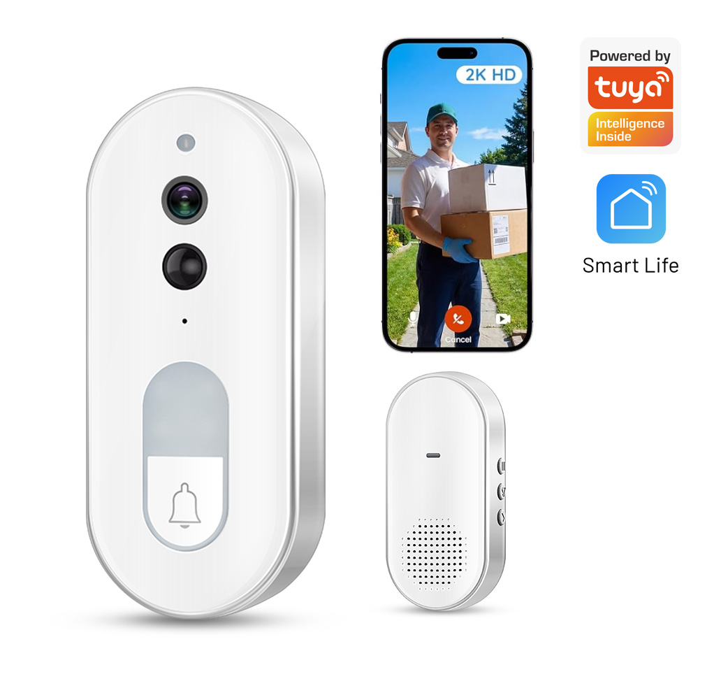 Home Security Front Door - Tuya Smart Video Deurbel Draadloos 1080P