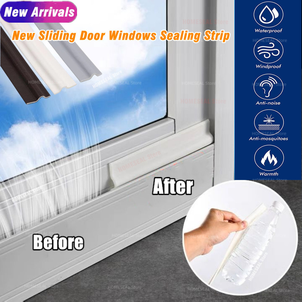 Home Security Front Door - 40M Schuifraamafdichting Strip Wit Zwart Akoestisch