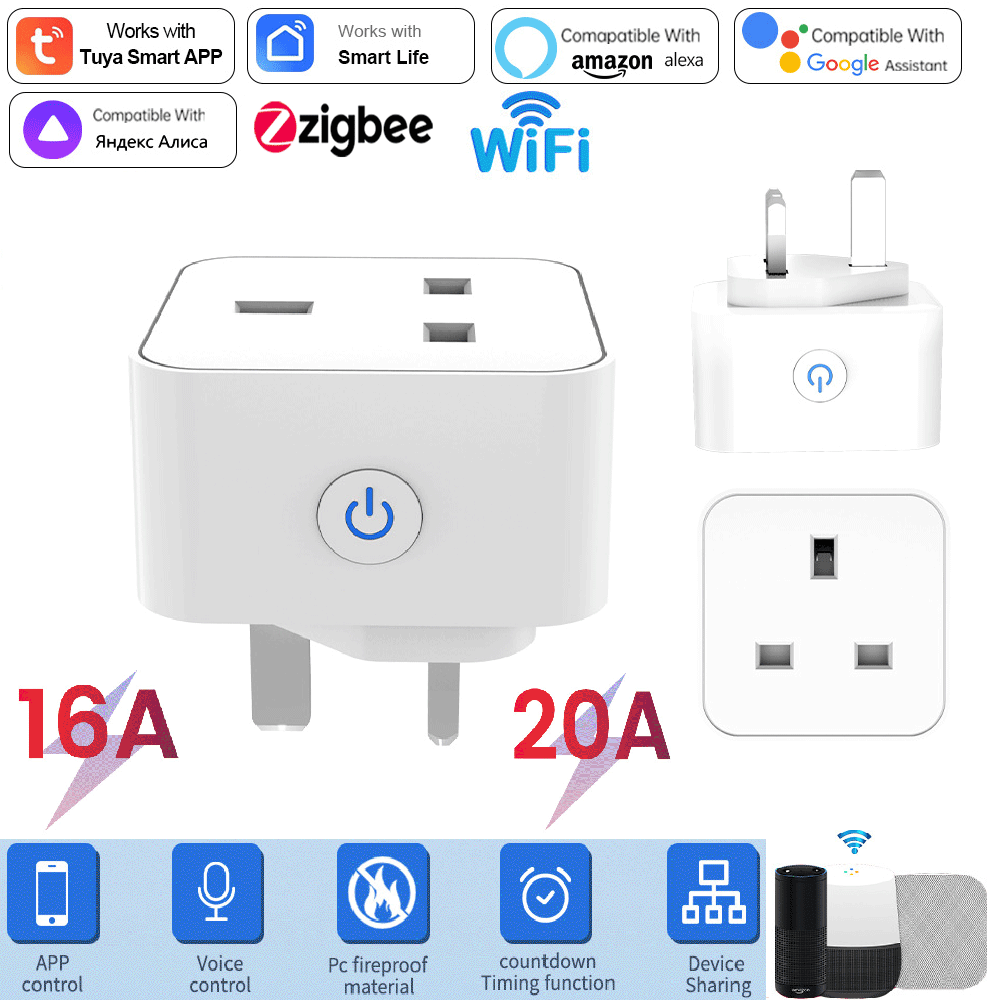 Home Security Alexa - Tuya Smart Socket 16A/20A WiFi of