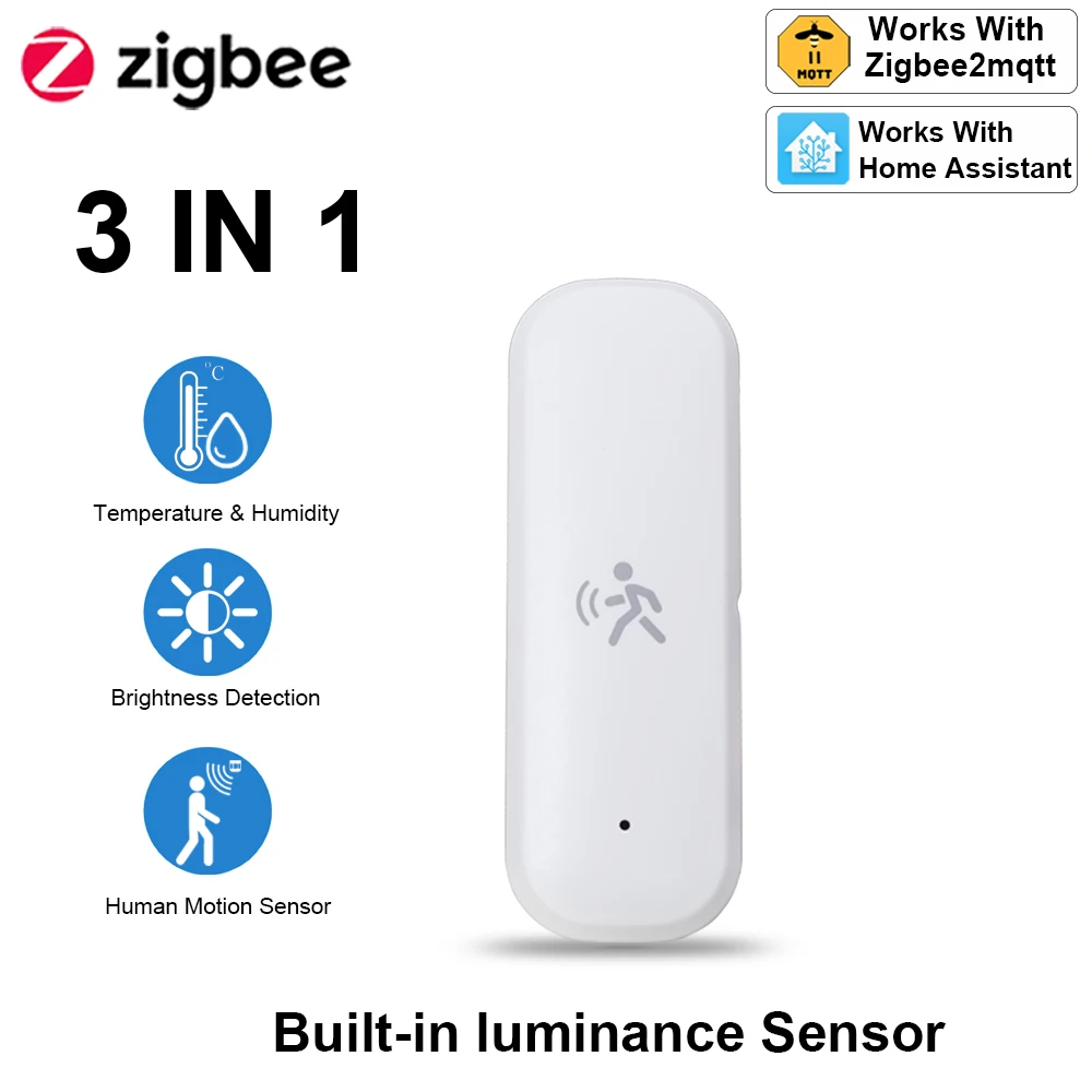 Home Security Home Assistant - ZigBee Smart Pir-bewegingssensordetector met temperatuur- en