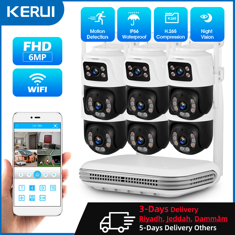 Home Security Video - KERUI Waterdichte 6MP HD Draadloze Dual