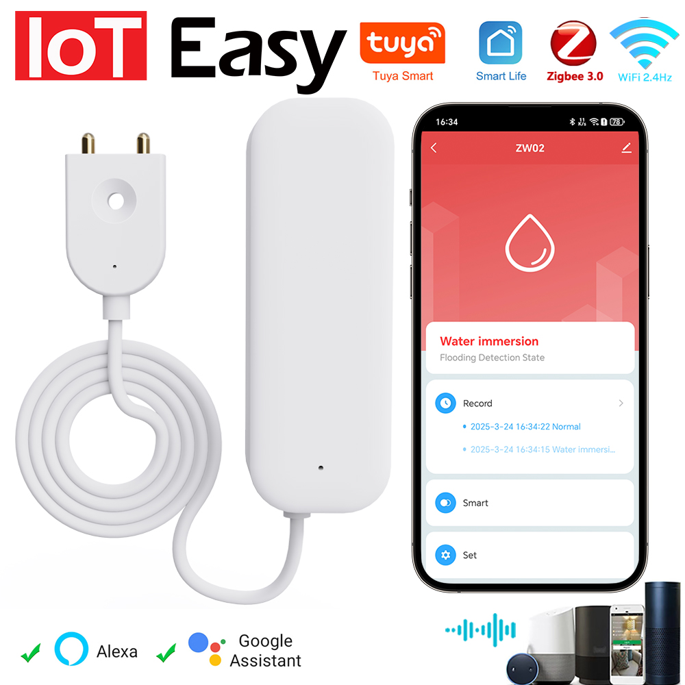 Home Security Alexa - Tuya WiFi ZigBee Watersensor Lekkage Alarm