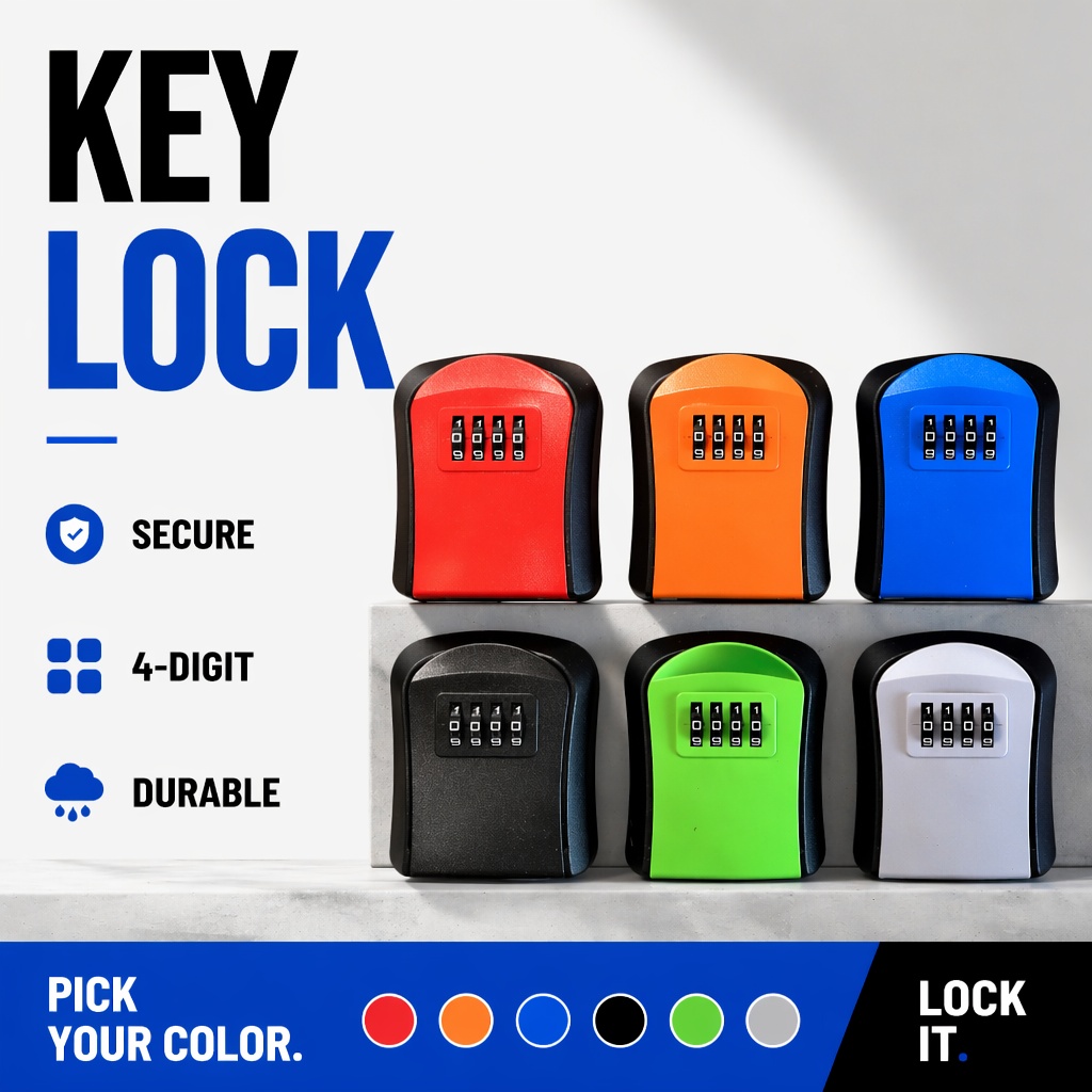 Home Security Key Box - Wandmontage waterdichte sleutelopbergdoos Verdikt ABS Anti-diefstal