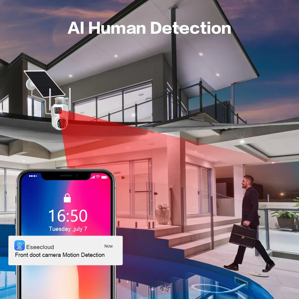 4K 8mp Dual Lens Wifi Solar Cc - Home Security Monitoring System recensie en prijs