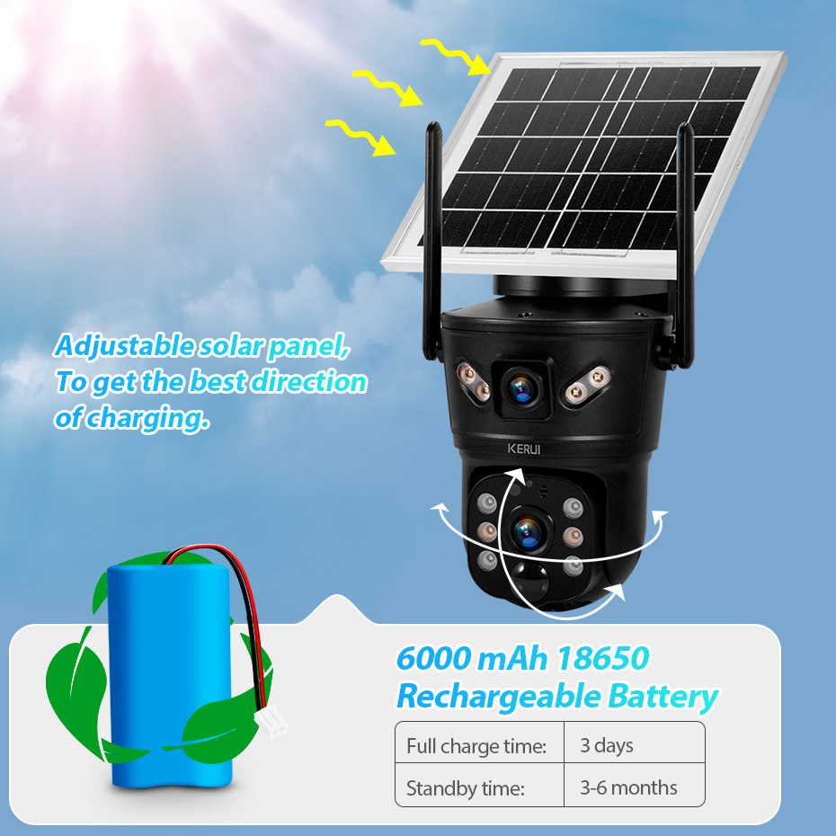 KERUI 6MP 4G SIM WiFi Solar Ca - Home Security Video recensie en prijs