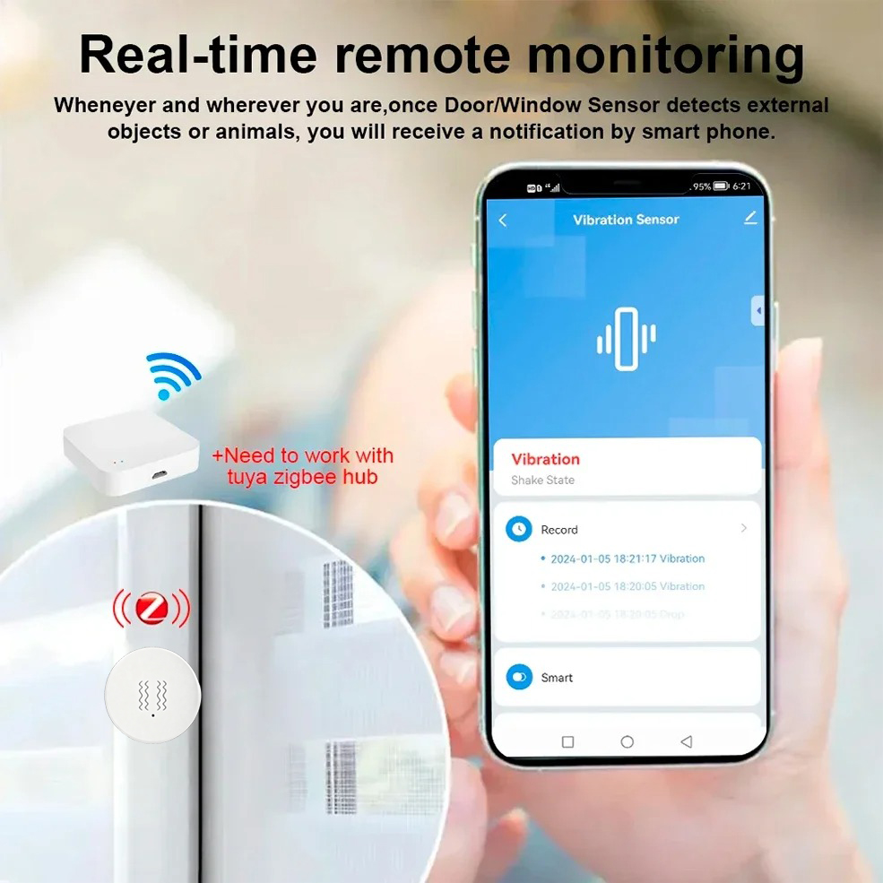 Tuya ZigBee Smart Vibration &  - Home Security Alexa recensie en prijs