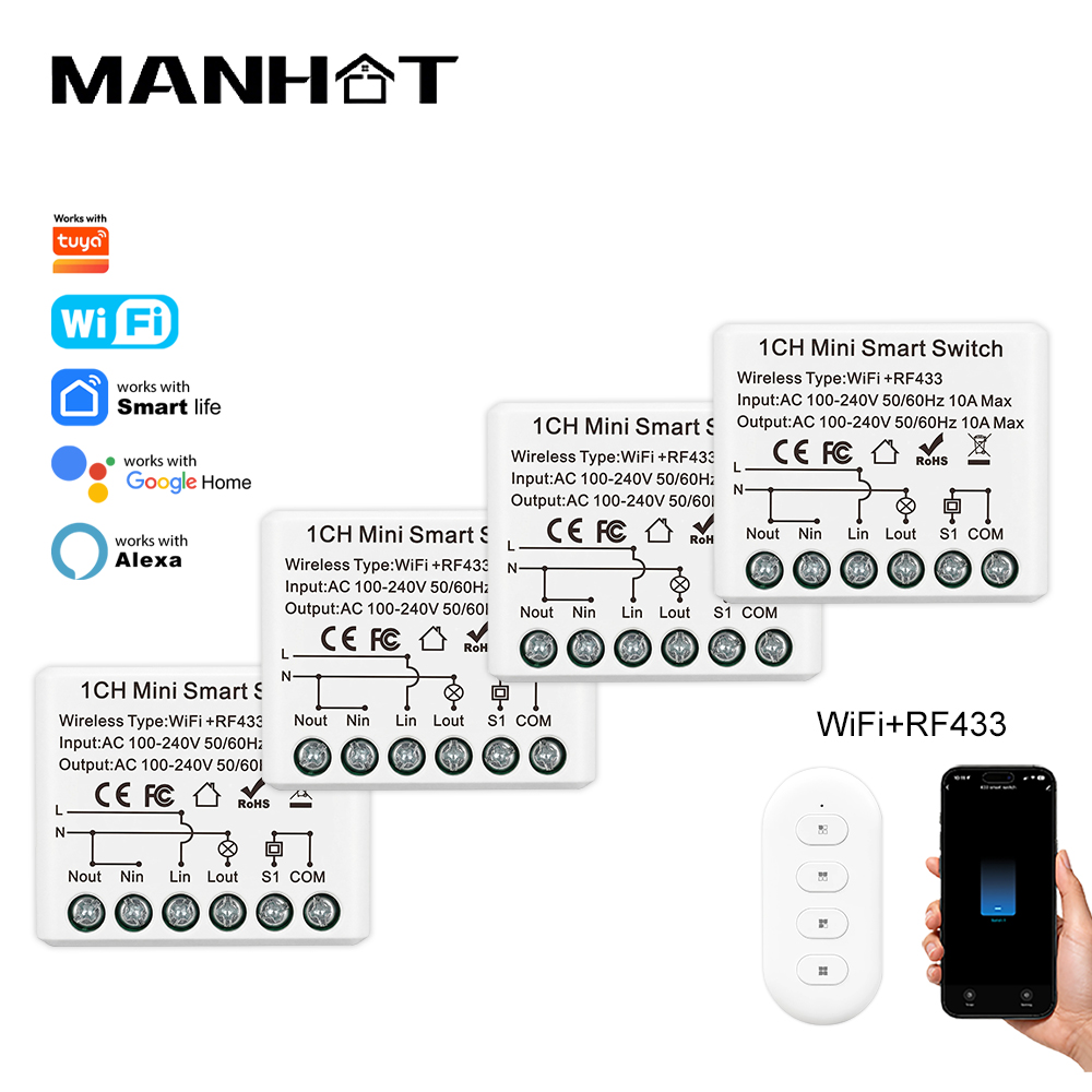 10A Mini WIFI Smart Switch RF4 - Home Security Alexa recensie en prijs