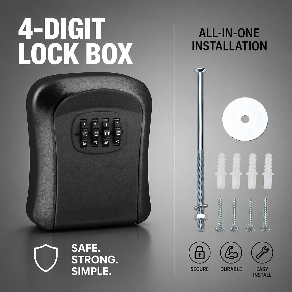 Wandmontage waterdichte sleute - Home Security Key Box recensie en prijs